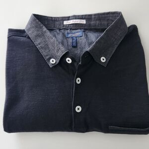 Good Man Men's XL EUC Polo Soft Black & Contrasting Gray Gives Subtle Elevation